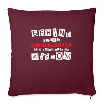 Leçon de citation de vie à la retraite Sagesse des grands-parents - Housse de coussin décorative 45 x 45 cm - bordeaux - Devant