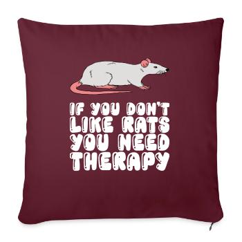 Ratten Therapie - Sofakissenbezug 45 x 45 cm - Burgunderrot - Vorne