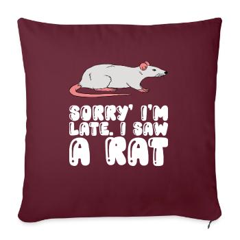 Tut Mir Leid ich habe eine Ratte Gesehen - Sofakissenbezug 45 x 45 cm - Burgunderrot - Vorne