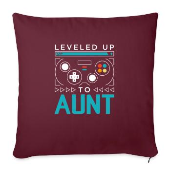 Mis à niveau jusqu’à tante joueur tante tante jeu tante famil - Housse de coussin décorative 45 x 45 cm - bordeaux - Devant