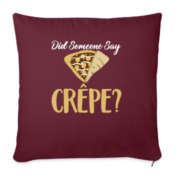 Cadeaux de crêpes pour les amateurs de crêpes - Housse de coussin décorative 45 x 45 cm - bordeaux - Devant