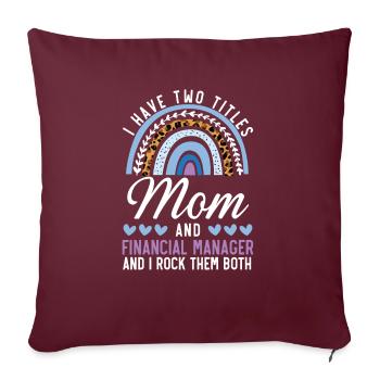 Maman et directeur financier Gestion financière - Housse de coussin décorative 45 x 45 cm - bordeaux - Devant