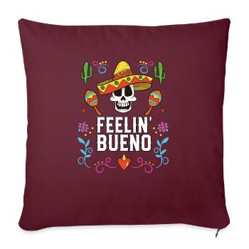Feelin Bueno Mexican Life Mexique Pride Country - Housse de coussin décorative 45 x 45 cm - bordeaux - Devant