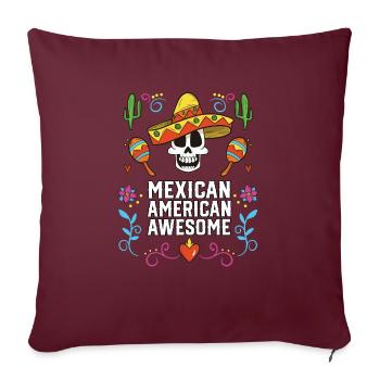 Mexicain Américain Awesome America Mexique Américain - Housse de coussin décorative 45 x 45 cm - bordeaux - Devant
