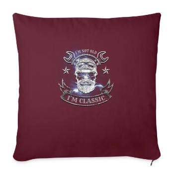 Je ne suis pas vieux, je suis classique. Motard Graphique Moto - Housse de coussin décorative 45 x 45 cm - bordeaux - Devant