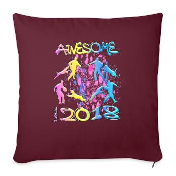 Awesome since 2018. Agility, Hundetraining - Sofakissenbezug 45 x 45 cm - Burgunderrot - Vorne
