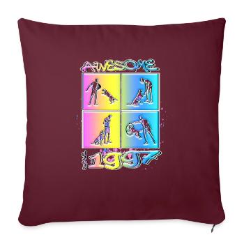 Génial depuis 1997. Agilité, Hundetraining - Housse de coussin décorative 45 x 45 cm - bordeaux - Devant