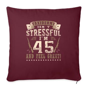 Taxidermistes 45e anniversaire Taxidermistes - Housse de coussin décorative 45 x 45 cm - bordeaux - Devant