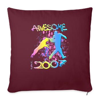 Génial depuis 2007. Agilité, Hundetraining - Housse de coussin décorative 45 x 45 cm - bordeaux - Devant
