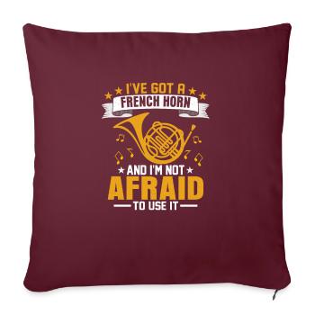 J’ai un joueur de corniste Français Horn - Housse de coussin décorative 45 x 45 cm - bordeaux - Devant