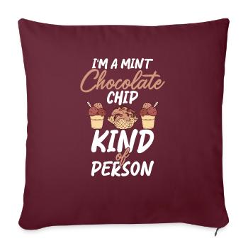 Cadeaux pour amateurs de crème glacée - Housse de coussin décorative 45 x 45 cm - bordeaux - Devant