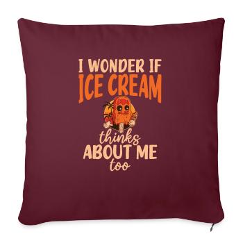 Cadeaux pour amateurs de crème glacée - Housse de coussin décorative 45 x 45 cm - bordeaux - Devant