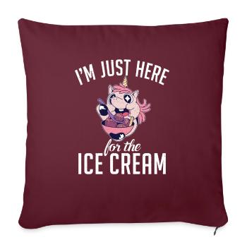 Cadeaux pour amateurs de crème glacée - Housse de coussin décorative 45 x 45 cm - bordeaux - Devant