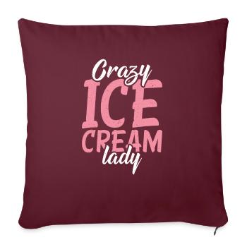 Cadeaux pour amateurs de crème glacée - Housse de coussin décorative 45 x 45 cm - bordeaux - Devant