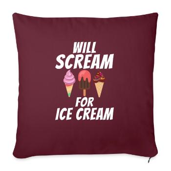 Cadeaux pour amateurs de crème glacée - Housse de coussin décorative 45 x 45 cm - bordeaux - Devant