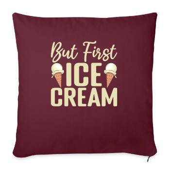 Cadeaux pour amateurs de crème glacée - Housse de coussin décorative 45 x 45 cm - bordeaux - Devant