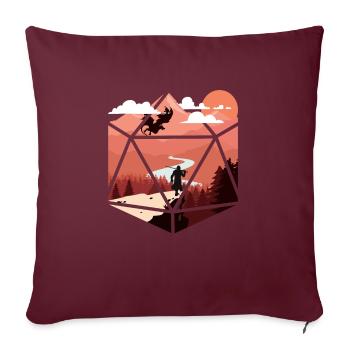 RPG RPG jeux de rôle sur table jeu de rôle de joueur - Housse de coussin décorative 45 x 45 cm - bordeaux - Devant