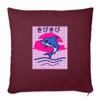 Bissig auf japanisch - Sofakissenbezug 45 x 45 cm - Burgunderrot - Vorne