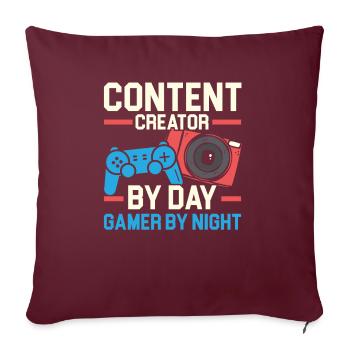 Content Creator von Day Gamer von Night Influencer - Sofakissenbezug 45 x 45 cm - Burgunderrot - Vorne