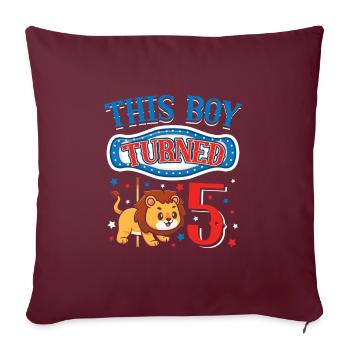Carousel Birthday Party Lion Dieser Junge Wurde 5 - Sofakissenbezug 45 x 45 cm - Burgunderrot - Vorne