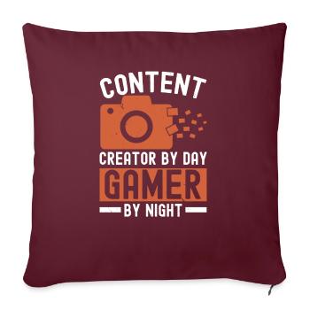 Content Creator von Day Gamer von Night Influencer - Sofakissenbezug 45 x 45 cm - Burgunderrot - Vorne