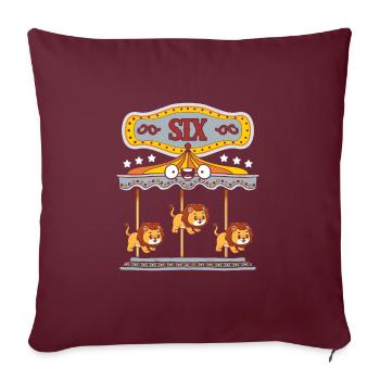 Carousel Birthday Party Lion Dieser Junge Wurde 6 - Sofakissenbezug 45 x 45 cm - Burgunderrot - Vorne