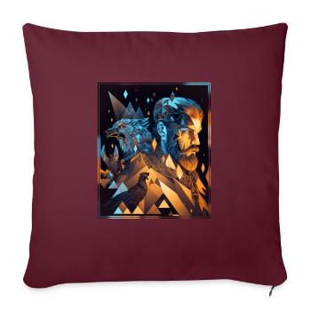 Viking Wikinger Polygon Geometrisch Nordisch Neon - Sofakissenbezug 45 x 45 cm - Burgunderrot - Vorne