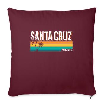 Santa Cruz Californie Summer Sun Palms Beach - Housse de coussin décorative 45 x 45 cm - bordeaux - Devant