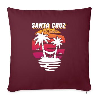 Santa Cruz Californie Summer Sun Palms Beach - Housse de coussin décorative 45 x 45 cm - bordeaux - Devant