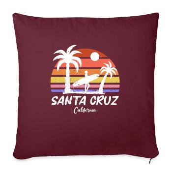 Santa Cruz California Summer Sun Palms Strand - Sofakissenbezug 45 x 45 cm - Burgunderrot - Vorne