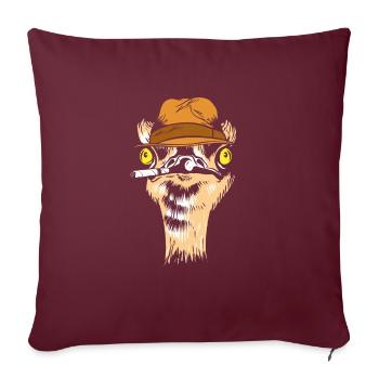 Costume formel de tuxedo d’animal d’autruche de détective - Housse de coussin décorative 45 x 45 cm - bordeaux - Devant