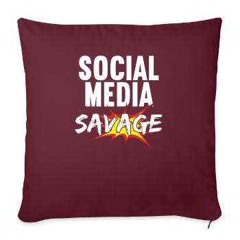 Social Media Savage Job Gestionnaire de médias sociaux - Housse de coussin décorative 45 x 45 cm - bordeaux - Devant
