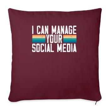 Je peux gérer votre profession de média social - Housse de coussin décorative 45 x 45 cm - bordeaux - Devant