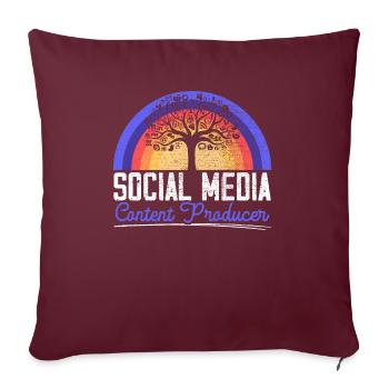 Producteur de contenu de médias sociaux Gestionnaire de médias sociaux - Housse de coussin décorative 45 x 45 cm - bordeaux - Devant