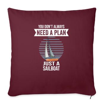 Voilier dont vous n’avez pas toujours besoin Un plan - Housse de coussin décorative 45 x 45 cm - bordeaux - Devant