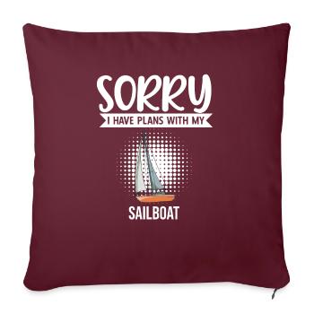 Voilier désolé j’ai des projets avec mon voilier - Housse de coussin décorative 45 x 45 cm - bordeaux - Devant