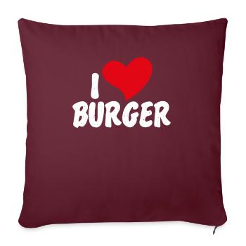 Burger Lover Gift - Sofa pillowcase 17,3'' x 17,3'' (45 x 45 cm) - burgundy - Front