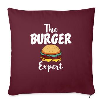 Burger Lover Gift - Sofa pillowcase 17,3'' x 17,3'' (45 x 45 cm) - burgundy - Front
