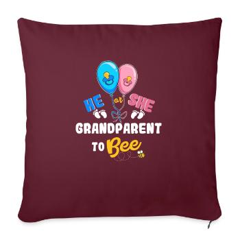 Il ou elle grands-parents à abeille grand-mère grand-père - Housse de coussin décorative 45 x 45 cm - bordeaux - Devant