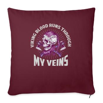 Le sang viking coule dans mes veines Odin nordique - Housse de coussin décorative 45 x 45 cm - bordeaux - Devant