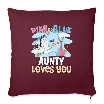 Pink or Blue Aunty Loves You Best Auntie Ever - Housse de coussin décorative 45 x 45 cm - bordeaux - Devant