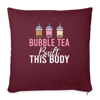 Bubble Tea Lover Gift - Sofa pillowcase 17,3'' x 17,3'' (45 x 45 cm) - burgundy - Front