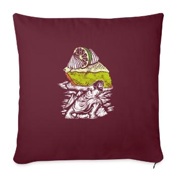 Drôle de conception de gâteau au citron - Housse de coussin décorative 45 x 45 cm - bordeaux - Devant