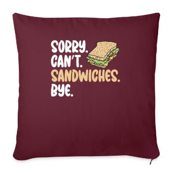 Sandwich Lover Gift - Sofa pillowcase 17,3'' x 17,3'' (45 x 45 cm) - burgundy - Front
