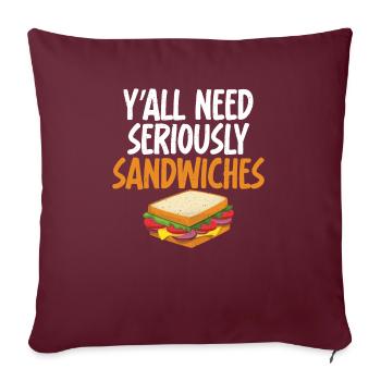 Sandwich Lover Gift - Sofa pillowcase 17,3'' x 17,3'' (45 x 45 cm) - burgundy - Front