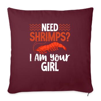 Shrimp Lover Gift - Sofa pillowcase 17,3'' x 17,3'' (45 x 45 cm) - burgundy - Front