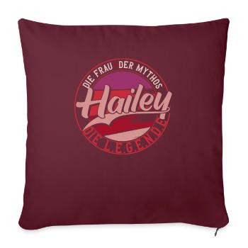 Die frau der Mythos die Legende Hailey - Sofakissenbezug 45 x 45 cm - Burgunderrot - Vorne