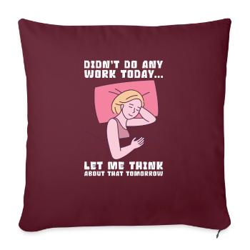 Procrastinator Work Sleeping Line Art Dessin - Housse de coussin décorative 45 x 45 cm - bordeaux - Devant