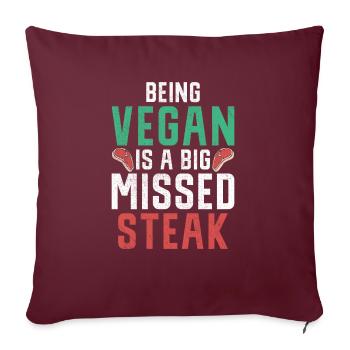 Steak Lover Steak Geschenk - Sofakissenbezug 45 x 45 cm - Burgunderrot - Vorne