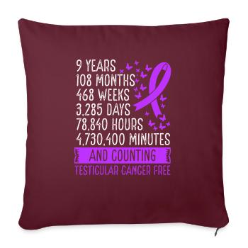 9 ans de mouvement de ruban sans cancer du testicule - Housse de coussin décorative 45 x 45 cm - bordeaux - Devant